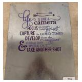 Metal Sign with Inspirational Quote, 20x16