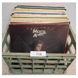 Vinyl Records in Plastic Crate