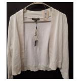 Cable & Gauge White Open-Front Cardigan