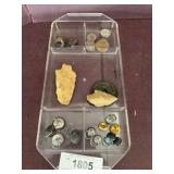 Coins, Cufflinks, Rings, and Stone Pieces