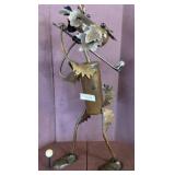 Metal Sculpture of Golfer with Canine Features