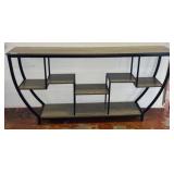 Wood-Look and Metal Console Table with Shelves
