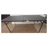 Folding Table with Black Top and Metal Legs