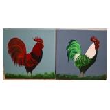 10"ï¿½10" Rooster Paintings on Canvas