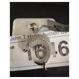 925 Silver Dolphin Pendant with Crystal Details