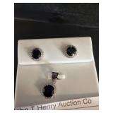 Sterling Silver and Black Stone Jewelry Set