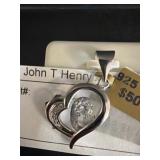 Sterling Silver Heart Pendant with Cubic Zirconia