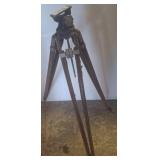 Wood and Metal Tripod with Adjustable Head