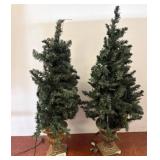 Faux Spiral Topiary Trees in Urns