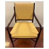 Hickory Chair with Gold Upholstered Seat