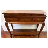Wood Console Table with Drawers and Shelf