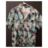 Columbia Tropical Print Button-Up Shirt, Size M