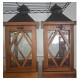 Wooden Lanterns with Glass Panels