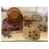 Woven Basketry and Fabric Lot