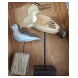 Hand-Carved Wood Shorebird Figures