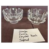 Orrefors Crystal Bowls with Signed Engravings