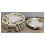 Hand-Painted Tropic Gold Plates, Made in Japan