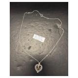 Sterling Silver and 10K Love Heart Necklace