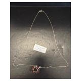 Sterling Silver Necklace with Garnet Heart Pendant