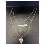 Sterling Silver Filigree Heart Pendant Necklace