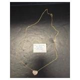 925 Silver with Gold Overlay Heart Pendant Necklac