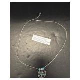 Sterling Silver Dreamcatcher Necklace with Turquoi