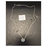 Sterling Silver and 10K Gold Topaz Pendant Necklac