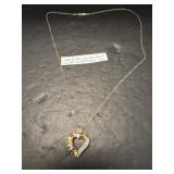 Sterling Silver Heart Pendant with Gemstones