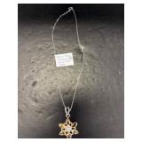 Citrine and Pearl Pendant on Silver Chain