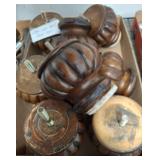 Carved Wooden Sofa Legs with Threaded Bolts