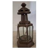 Metal and Glass Hexagonal Lantern with Burner