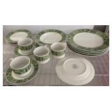 Margaux 8834 Green and White Dish Set