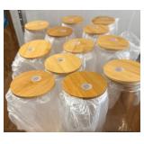 Clear Glass Jars with Bamboo Lids