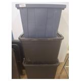 Stacked Plastic Storage Totes