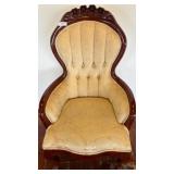 Victorian-Style Tufted Upholstered Armchair