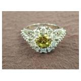 Sterling Silver Ring with Yellow Center Stone sc3