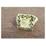 Sterling Silver Filigree Moonstone Ring sc3