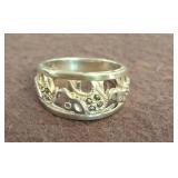 Sterling Silver Elephant Motif Ring, Size 8 sc3