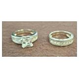 Sterling Silver Engagement Ring Set, Size 5 sc3