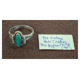 Sterling Silver Ring With Turquoise Oval Stone sc3