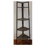 Metal and Wood Corner Shelf Unit