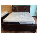 King-Sized Bed Frame with Drawer Storage