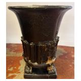 Black Ceramic Vase with Pedestal Base