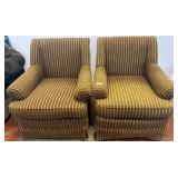 Temple Inc. Striped Upholstered Armchairs