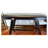 Wooden Bench with Upholstered Seat
