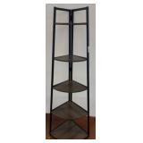 Black Metal Frame Corner Shelf Unit
