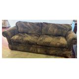Two-Cushion Sofa with Palm Leaf Pattern