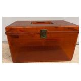 Amber Plastic Organizer Box with Contents