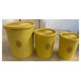Tupperware Servalier Canisters, Yellow Set of 3