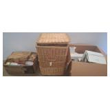 Model Train Accessories in Boxes and Bin